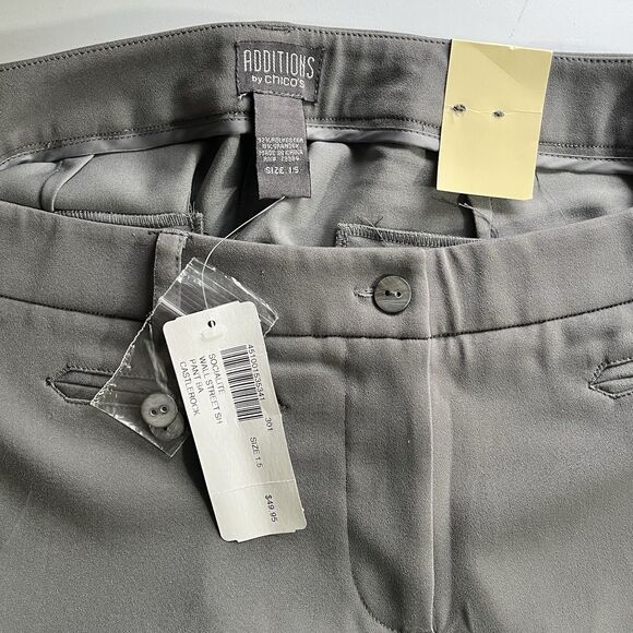 Additions by Chicos socialite wall street pants womens size 1.5 short M/10 NEW - Picture 6 of 7